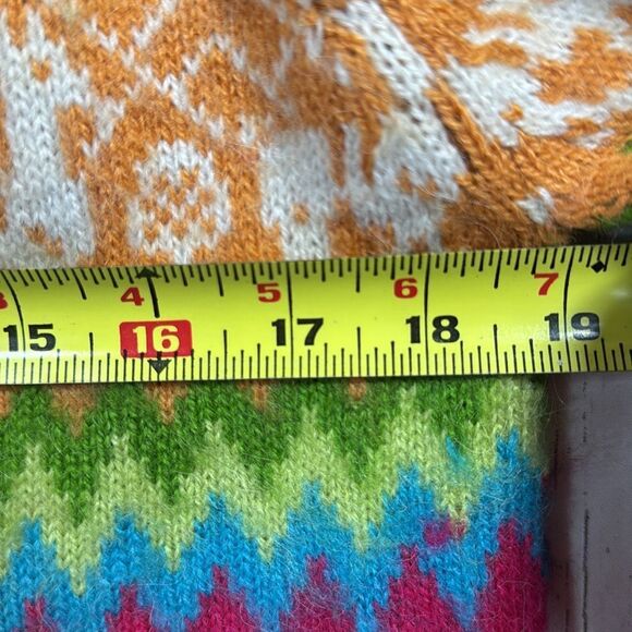 Alpaca Fina 100% Alpaca Handmade Peru Hooded Zip Sweater Cardigan Cozy Winter - Picture 14 of 15